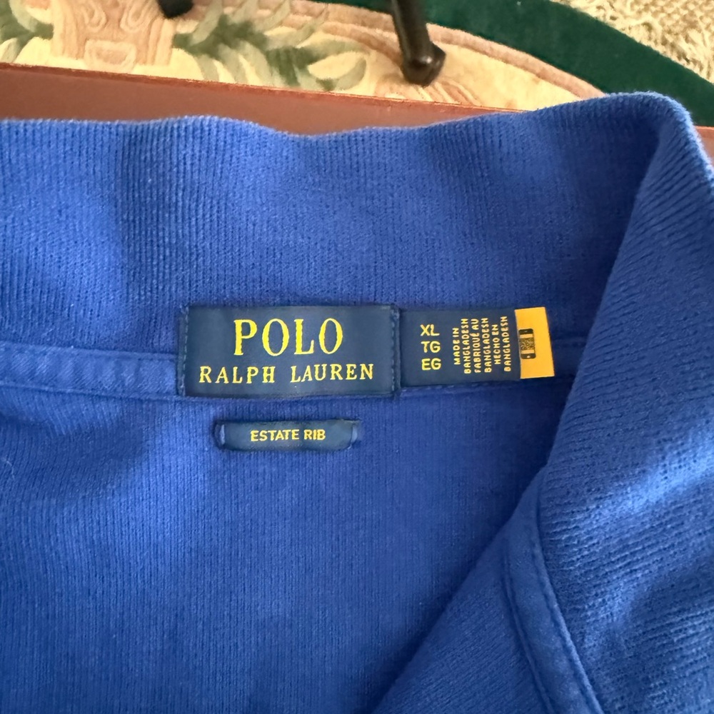 New XL Polo Ralph Lauren Blue 1/4 .Zip Sweater WITHOUT TAGS NEVER WORN